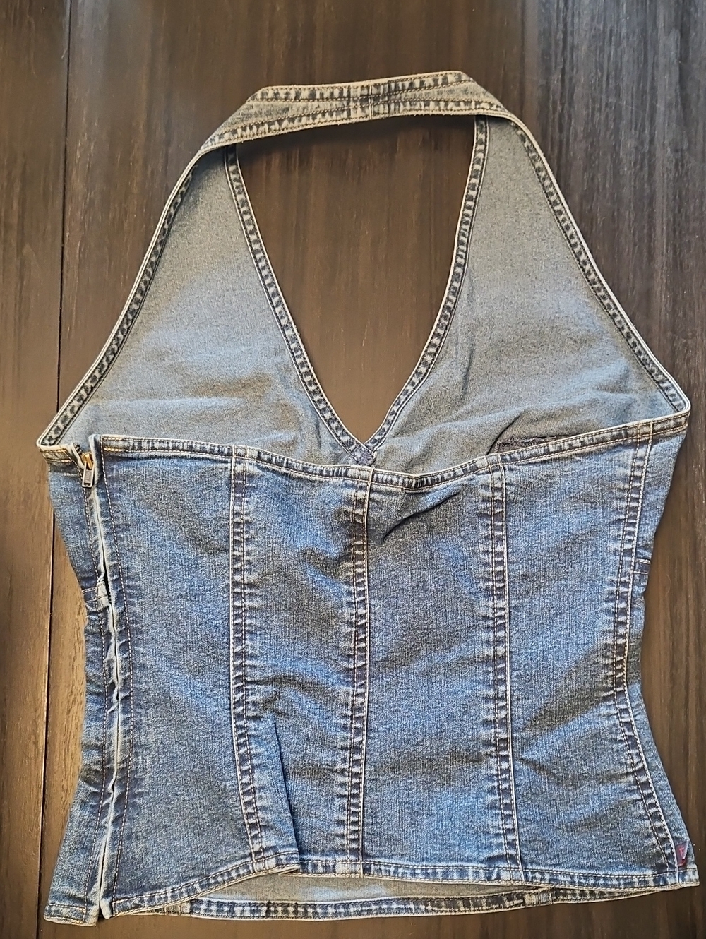 Ralph Lauren Medium Blue Denim Halter Top - Picture 3 of 5